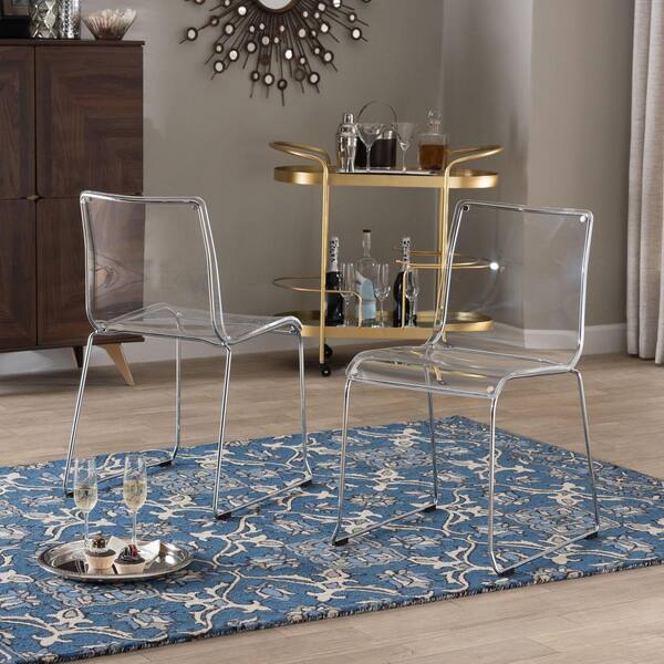 Baxton Studio Lino Transparent Clear Acrylic Dining Chair - Set of 2 Baxton Studio Lino Transparent Clear Acrylic Dining Chair - Set of 2