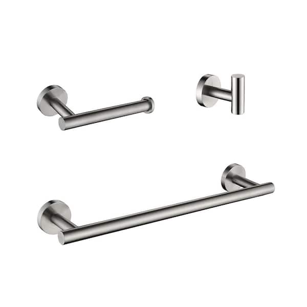 Flynama 3 -Piece Bath Hardware Set with Mounting Hardware in Brushed Nickel