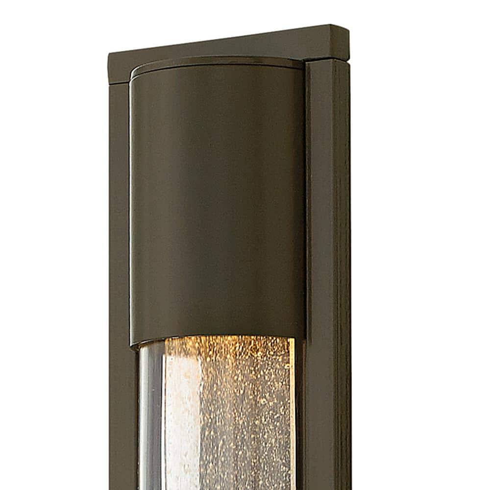 Bronze 22" Dimmable Outdoor Wall Sconce with Seeded Glass