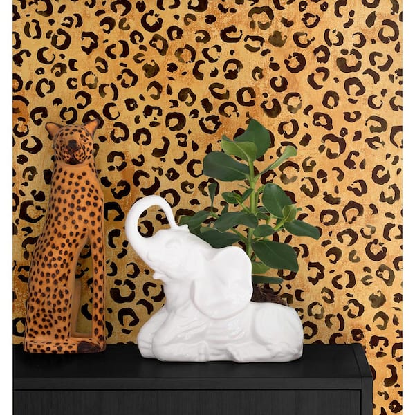 Animal Print Leopard Light Grey Peel and Stick Vinyl Wallpaper  W9227-Vinyl-LightGrey-216 - The Home Depot