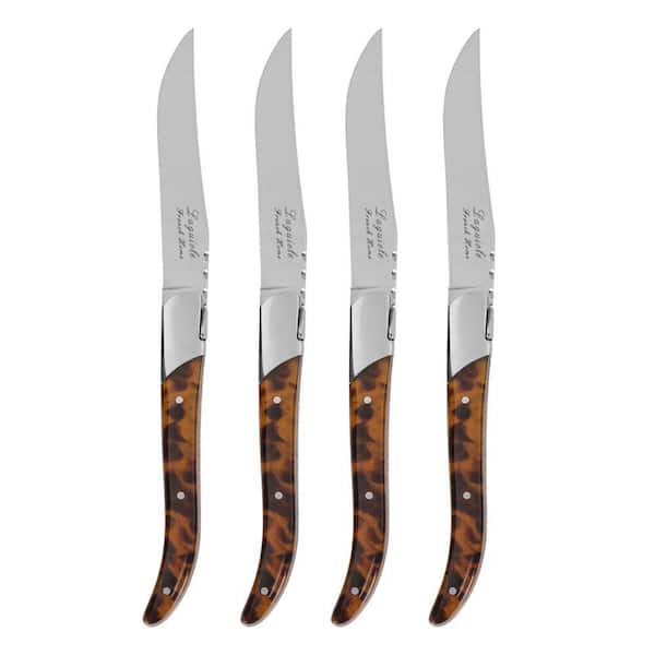 Tortoise Shell 4-Piece Laguiole Connoisseur Stainless-Steel Steak Knife (Set of 4)