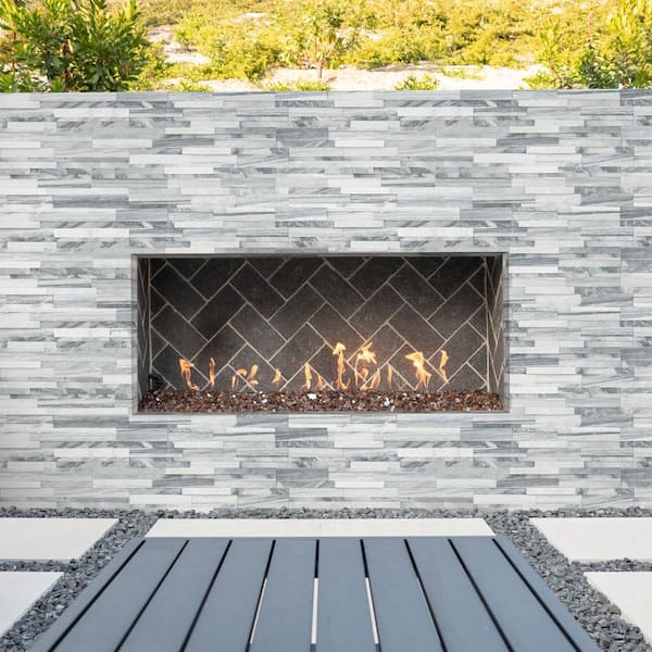 Alaska Gray 3D Ledger Panel 6 in. x 24 in. Honed Marble Wall Tile (10 Cases / 60 sq. ft./ Pallet)