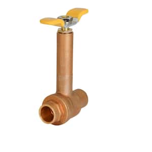 Premium Brass Ball Valve with Long Bonnet and T-Handle, with 1/2 in. SWT Connections