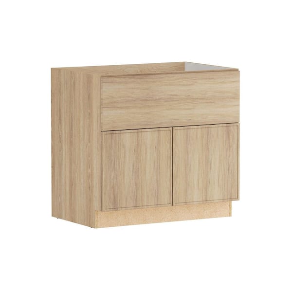 Designer Series Renly 36 in. W x 24 in. D x 34.5 in. H Assembled Slim Shaker Apron Farm Sink Base Cabinet in Sandstone