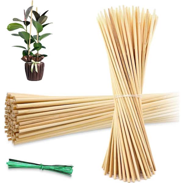 50-Pack Bamboo Plant Stakes 18 in. Natural Bamboo Sticks Garden StakesPlant Support Stakes for Indoor and Outdoor Plants