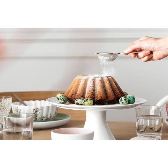 Elegant White Ceramic Pedestal Cake Plate