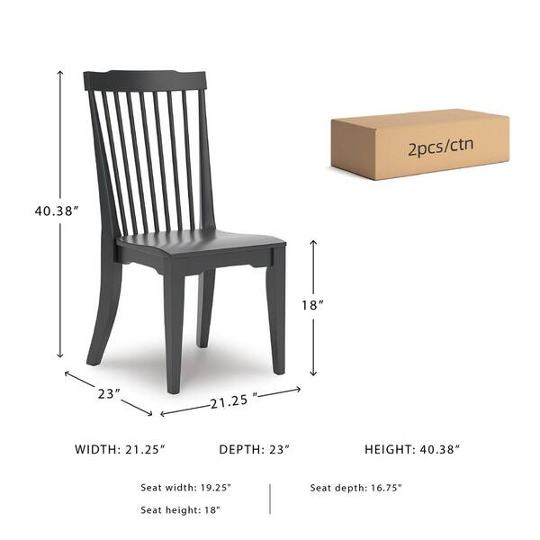 Signature DESIGN BY ASHLEY Plazaton Black Wood Side Chair (Set of