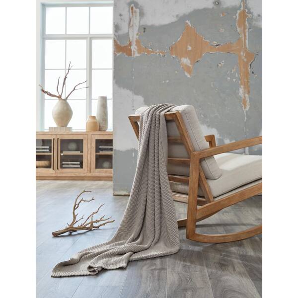Signature DESIGN BY ASHLEY Gayelery Gray Textured Cotton Throw Blanket (Set of 3)