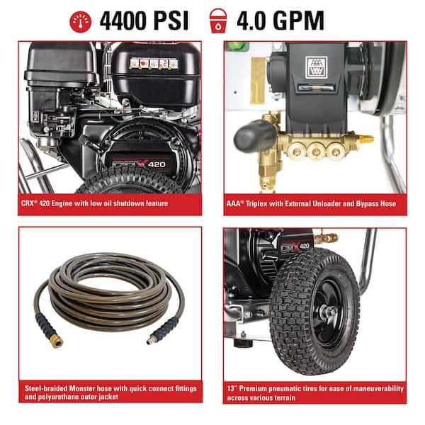 SIMPSON Monster Hose 3/8 In. x 100 ft. Replacement/Extension Hose with QC  Connections for 4500 PSI Cold Water Pressure Washers 41030 - The Home Depot