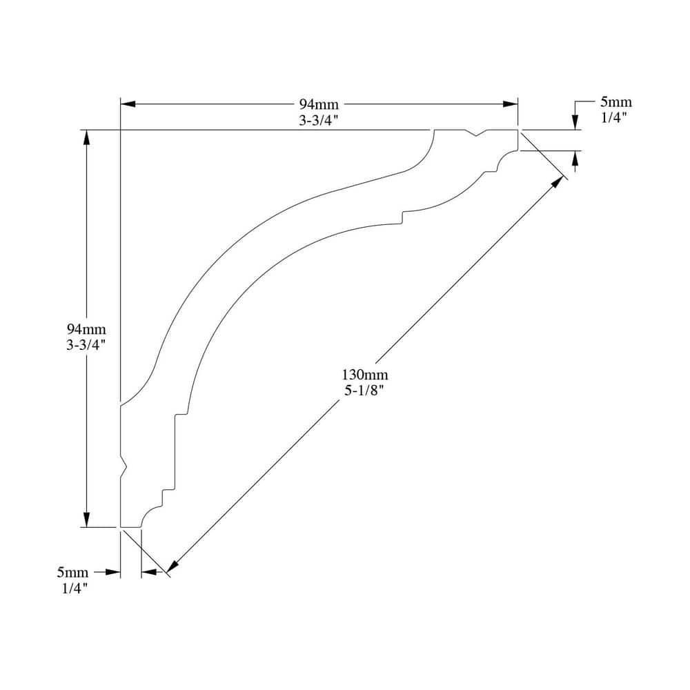 Primed White Polystyrene Crown Moulding 3-3/4 in x 78-3/4 in