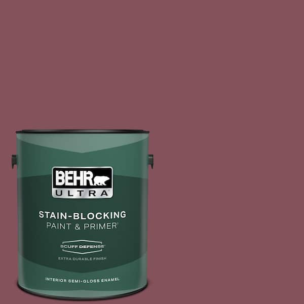 BEHR ULTRA 1 gal. #PPU1-15 So Merlot Extra Durable Semi-Gloss Enamel Interior Paint & Primer