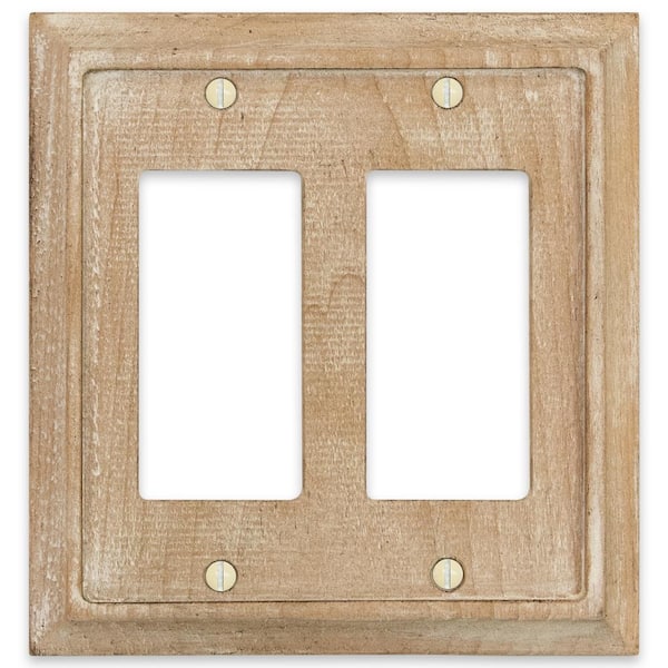 AMERELLE Mackinnon 2-Gang Rocker Weathered White Wood Wall Plate 430RRWWHBX  - The Home Depot