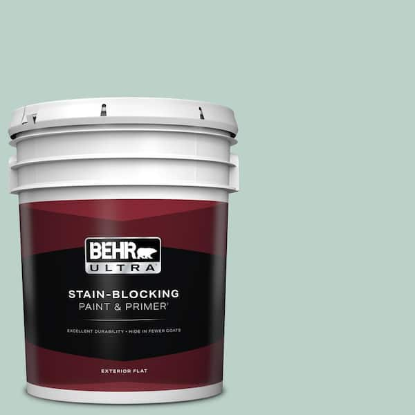 BEHR ULTRA 5 gal. #S420-2 Moon Glass Flat Exterior Paint & Primer