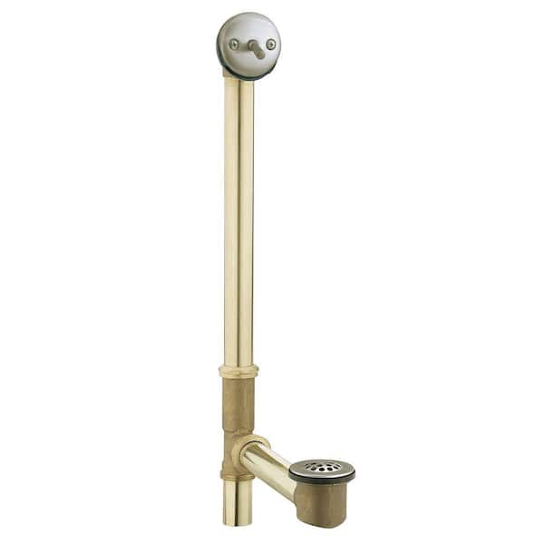 MOEN Tub Drain Brass Tubing Whirlpool with Trip Lever Drain Assembly in Brushed Nickel