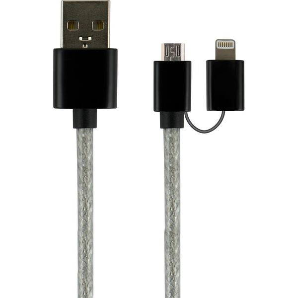 GE 1 ft. 2-in-1 USB Micro Cable with Lightning Adapter