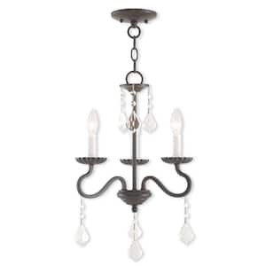 Farrington 3-Light English Bronze Mini Chandelier with Clear Crystals