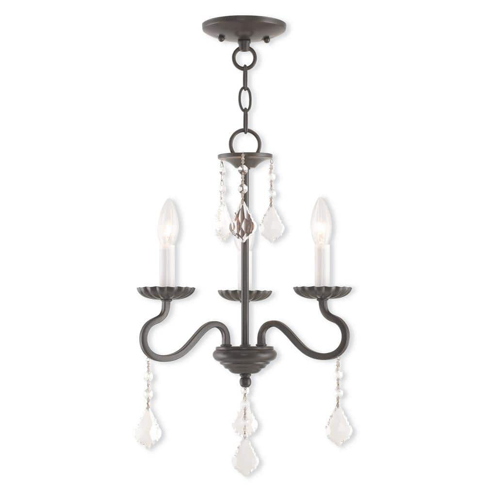 Callisto English Bronze Mini Chandelier with Crystal Accents
