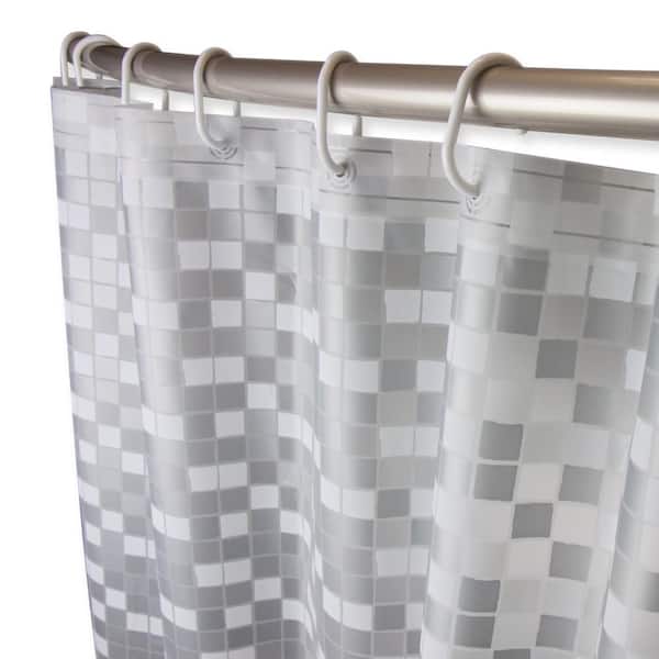Digital Cube Shower Curtain Pg, Extra Long Shower Curtain Rod Home Depot