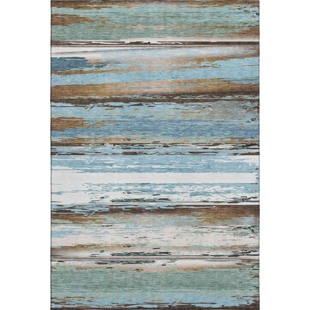 Mayfield Premium Machine Washable Abstract AMF2243 Blue 3 ft. x 4 ft. Area Rug price history on PriceWatchPro