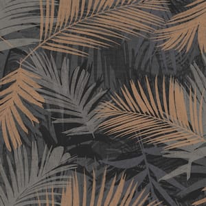 Jungle Glam Black/Copper Wallpaper Sample