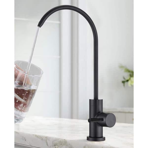 Single Handle Beverage Faucet in Matte Black Stainless Steel