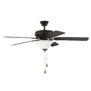 Decorator's Choice 52 in. Indoor Tri-Mount 3-Speed Reversible Motor Espresso Finish Ceiling Fan with Bowl Light Kit
