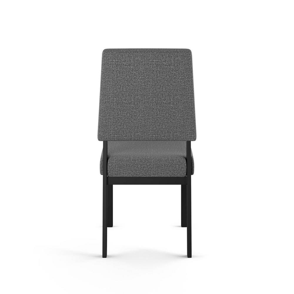 Gray Upholstered Parsons Side Chair with Metal Frame