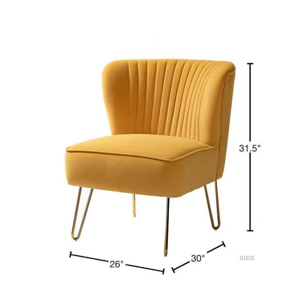 JAYDEN CREATION Alonzo Mustard Side Chair with Tufted Back