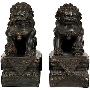 9 in. Foo Dog Decorative Statues (Set of 2)