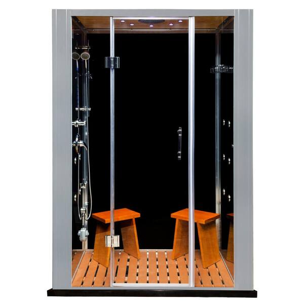 Steam Planet Galaxy 60 in. x 33 in. x 87 in. Steam Shower Enclosure Kit with Acrylic Base in Black