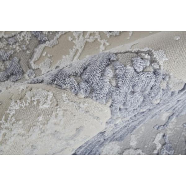3 ft. x 5 ft. Ivory, Blue Abstract Area Rug