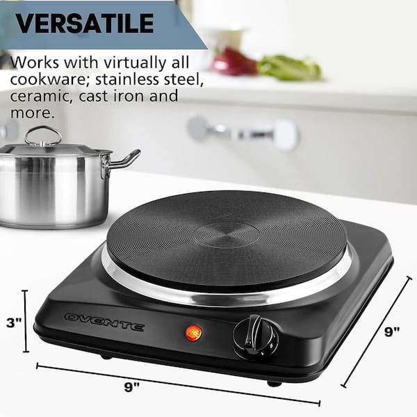 OVENTE Electric Crepe Maker and Pancake Griddle Cooktop with 12-Inch  Nonstick Hot Plate, CRM1122B Black CRM1122B - The Home Depot
