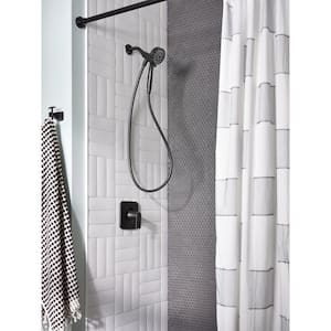Attract with Magnetix 6-Spray 3.75 in. Single Wall Mount Handheld Adjustable Shower Head in Matte Black