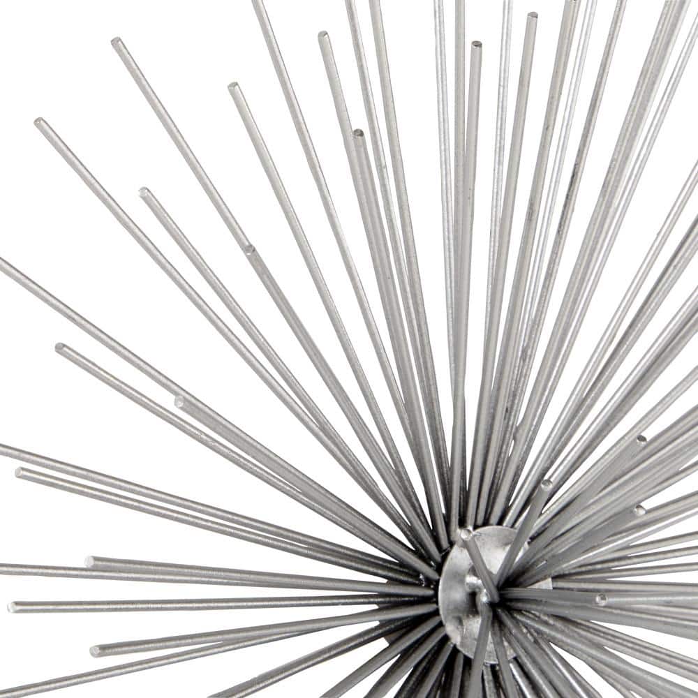 Silver Metal 3D Starburst Wall Sculpture Set of Three