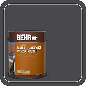 1 gal. #RP-32D Black Slate Flat Multi-Surface Exterior Roof Paint