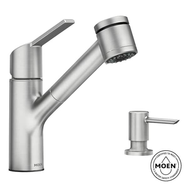 Sombra Single-Handle Pull-Out Sprayer Kitchen Faucet with Power Clean in Spot Resist Stainless