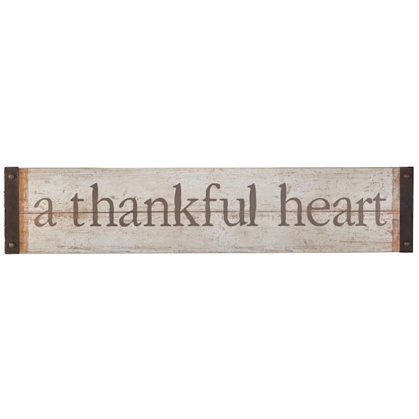 Storied Home 7.5 in. H x 36 in. W " A Thankful Heart" Wall Art