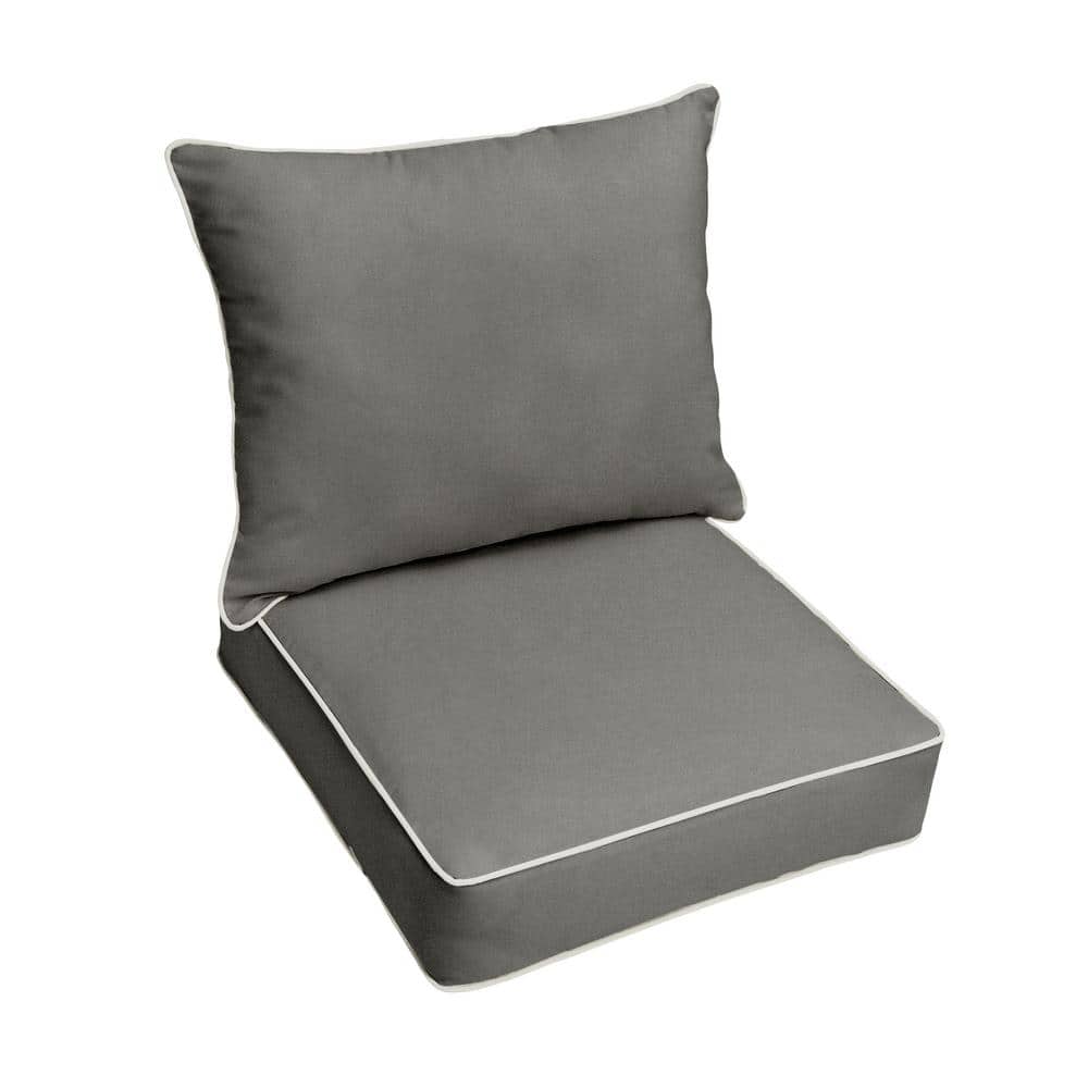 25 in. x 25 in. x 5 in. Deep Seating Outdoor Pillow and Cushion Set in Sunb