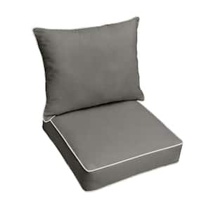 25 in. x 25 in. x 5 in. Deep Seating Outdoor Pillow and Cushion Set in Sunbrella Canvas Charcoal