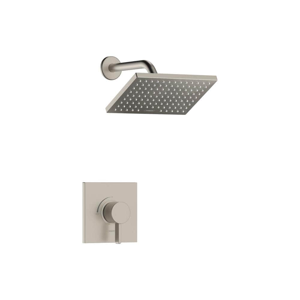 Rain Square Brushed Nickel Wall Mounted Shower Set