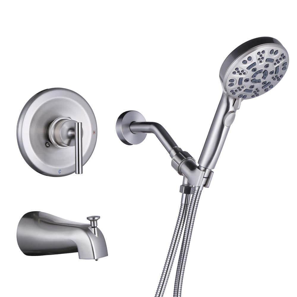 Single Handle 8-Spray Shower Faucet 1.8 GPM with Handheld Shower and Tub Spout High Pressure in. Brushed Nickel price history on PriceWatchPro