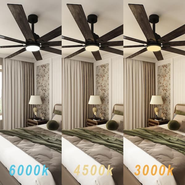 FUFU&GAGA 72.7 in. Integrated LED Indoor/Outdoor Ceiling Fan with