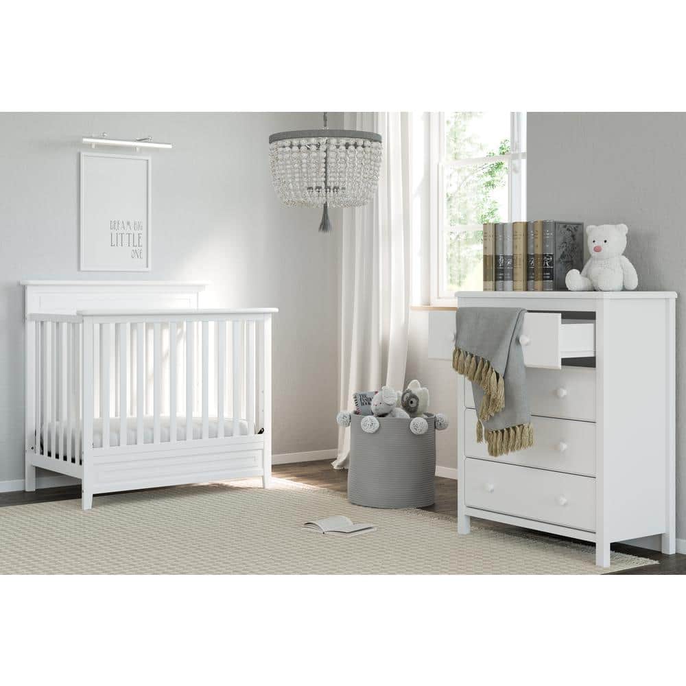 Storkcraft Alpine 4-Drawer White Nursery Dresser, GREENGUARD Certified