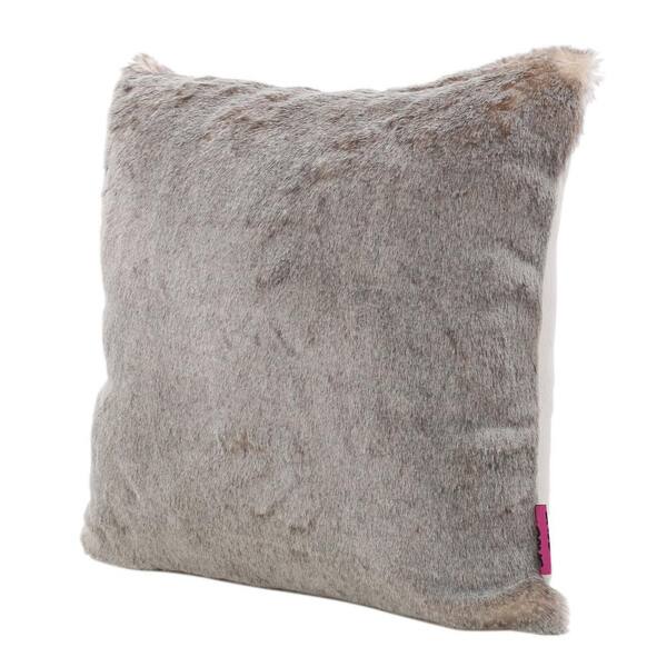 Elise Faux Fur Throw Pillow, Light Brown