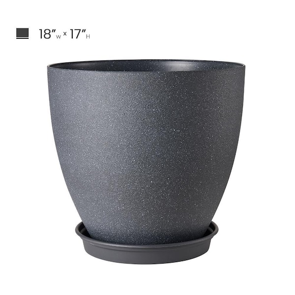 CONCORDIA KRONOS LLC Large 18 inch Black, Plastic Round Outdoor