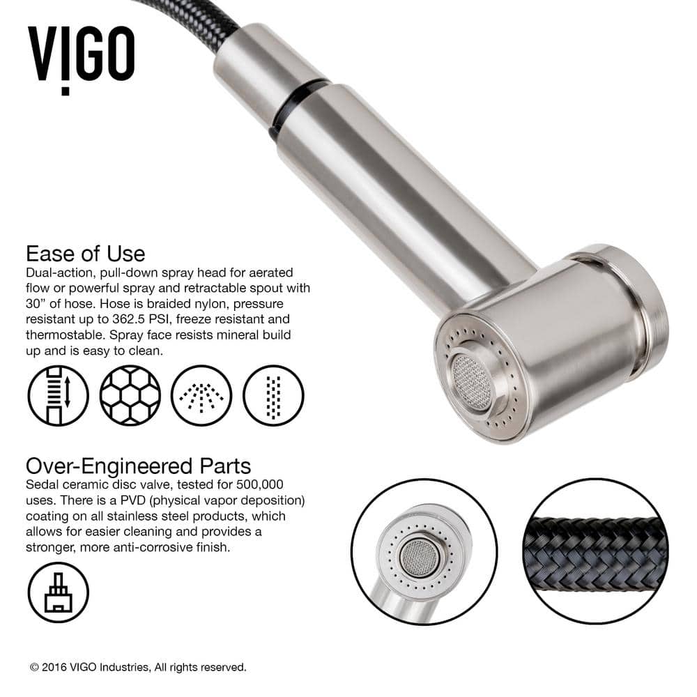 Stainless Steel Modern Pull-Out Spray Kitchen Faucet