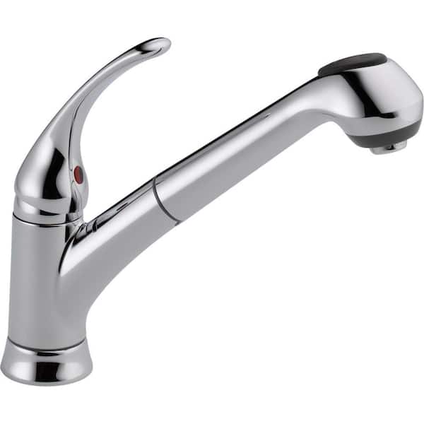 Delta Foundations Single-Handle Pull-Out Sprayer Kitchen Faucet In Chrome