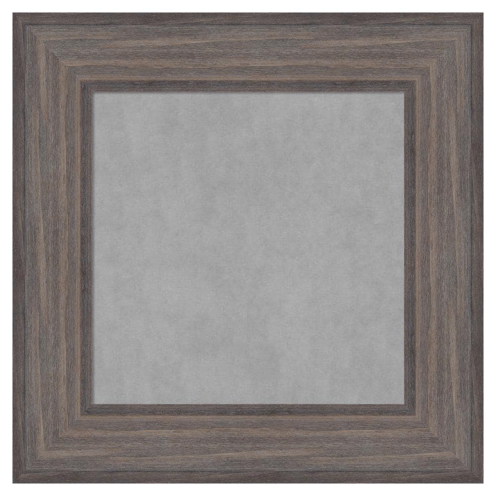 Grey Wood Framed Magnetic Memo Board 17 x 17 Inch