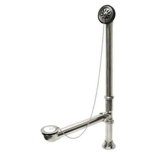Kingston Brass Claw Foot 1-1/2 in. O.D. Brass Leg Tub Drain with Chain and Stopper in Chrome