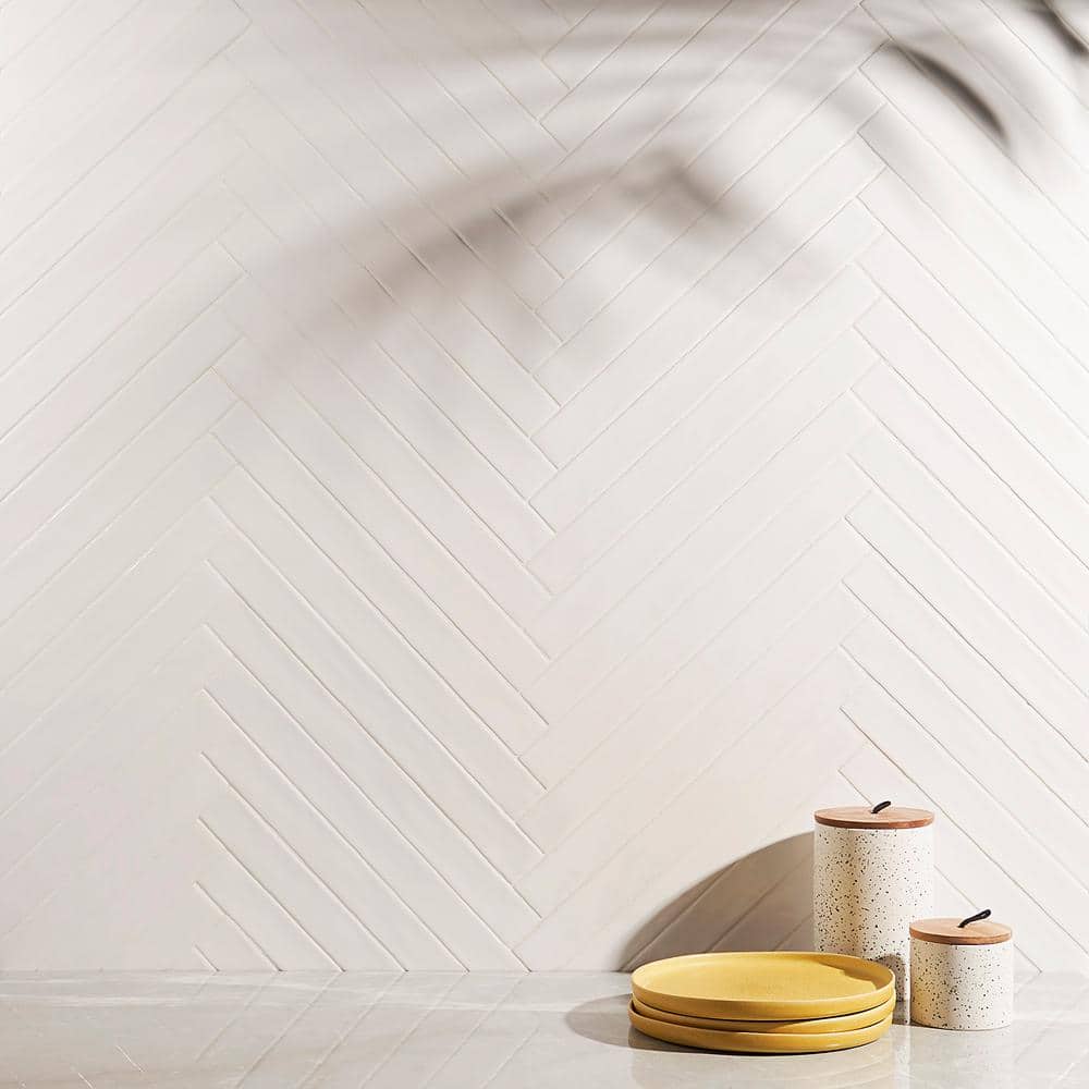 Nantucket 2" x 20" White Polished Ceramic Subway Wall Tile